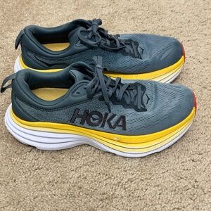 Hoka Bondi 8 Mens Running Shoe Sneaker in‎ Goblin Blue/Mountain Spring Size 9D
